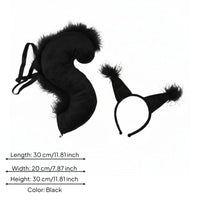 Role-Play Prop Squirrel Ears Headband and Tail Cute Squirrel Costume Set Funny for Children, Stage Performance, Halloween, Cosplay Events, Parties