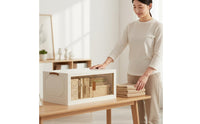 Stackable Storage Cabinet with Doors Installation Stackable Storage Bins with Doors Large Capacity Multi-Layer Foldable Wardrobe for Bedroom
