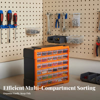 Transparent Drawers 36 Drawer Cabinet Removable Divider Plastic Drawer Organizer Orange Frame Small Parts Organizer Label Ready