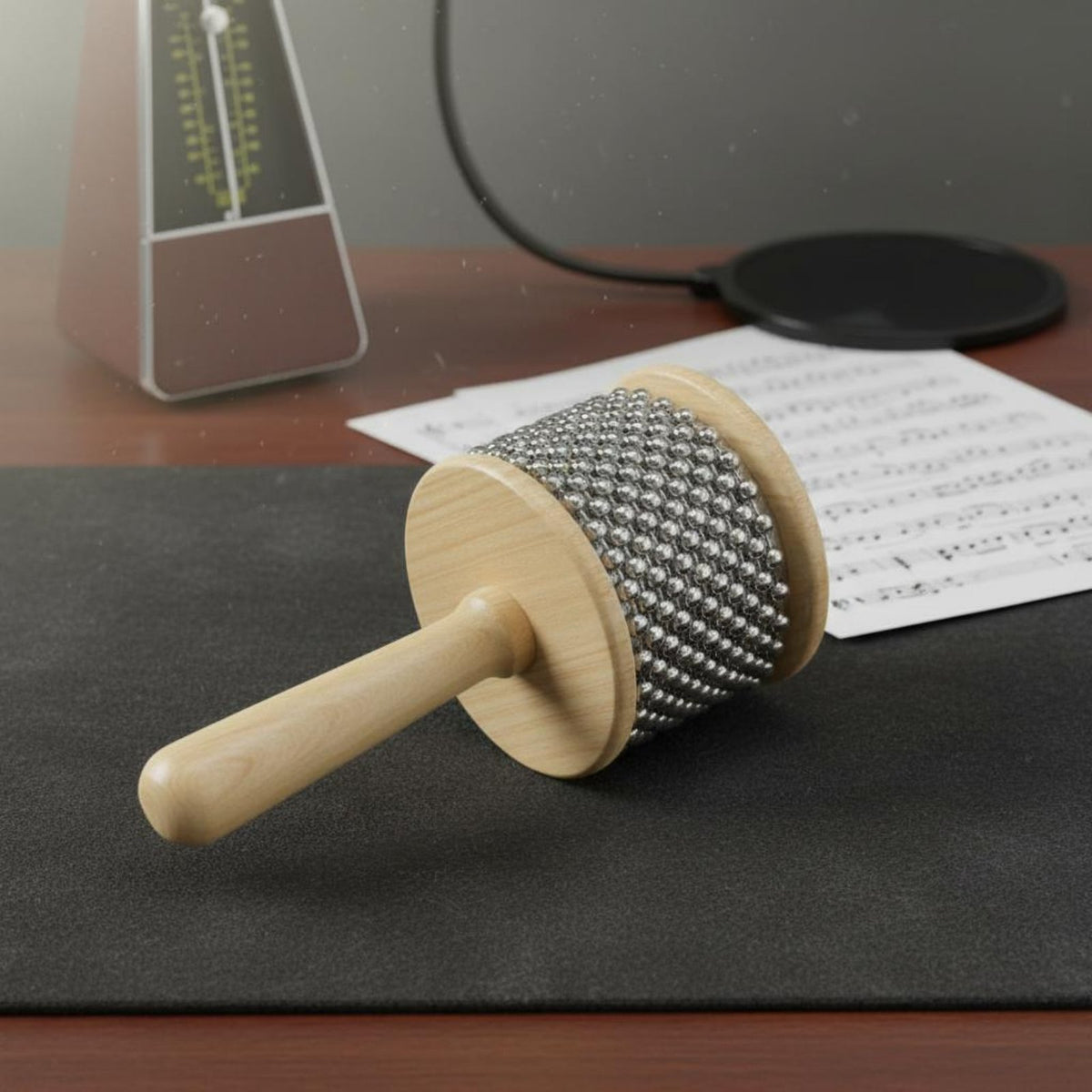 Bead Shaker Rhythm Training Wooden Cabasa Hand Shaker Easy to Play for Kids, Beginners, Kindergarten