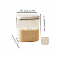 Large Capacity Rice Storage Container Moisture-Proof Pet Food Storage Container Transparent Body for Kitchen