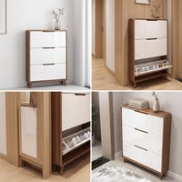 Shoe Organizer Cabinet with 3 Flip Drawers Shoe Organizer Cabinet with Flip Drawers Narrow Furniture for Entryway, Hallway, Apartment