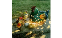 Solar Lantern Chicken Statue Hen and Chicks Statue Night Glow Lighted Chicken Yard Decor for Garden, Lawn, Patio