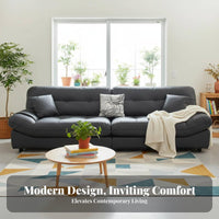 3-Seater Cushiony Sofa Performance Fabric Deep Seat Lounge Couch Plush Comfort Living Room Furniture for Families, Homeowners, Bedroom, Office