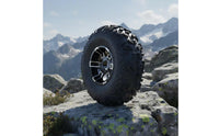 4 Pieces All Terrain ATV Tire Wheel Sturdy Aluminum Rugged-Pavement Rim Tire Wear Resistant ATV Wheel Rim Enhanced Traction for Rugged-Road Vehicle Owners, Beach, Mud