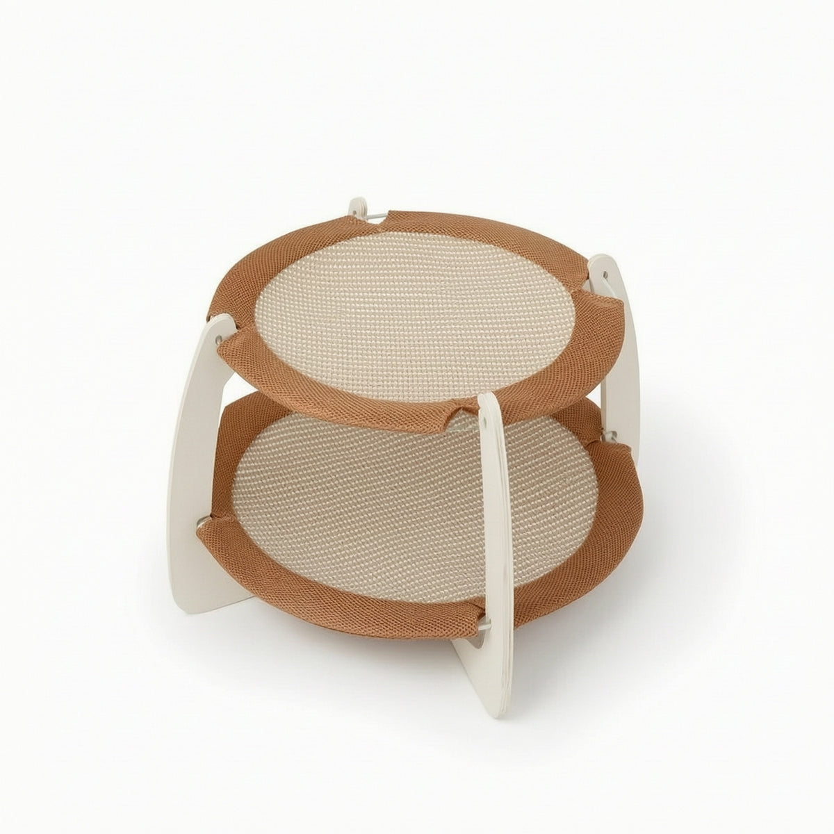 Double-Sided Two-Level Cat Bed Sturdy Cat Bed with Woven Platforms Soft Pet Furniture Resilient for Apartments