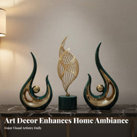 3 Pieces Modern Abstract Art Figurine Housewarming Gift Abstract Art Statue Set Light Luxury Modern Twist Ornament for TV Cabinet, Entryway, Bookshelf
