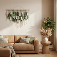 Macrame Foliage Tapestry Hanging Large Size Bohemian Leaf Tapestry House Decoration for Apartment