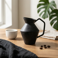 Resin Vase Minimalist Table Vase Broad Opening for Study, Shelf