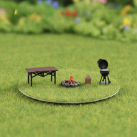 4 Pieces 1/64 Scale Barbecue Scene Collectible Miniature BBQ Set Decorative Diorama Accessory for Hobbyists, Collectors