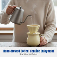 Handmade Ceramic Pour Over Coffee Pot Set, Flower Strainer Mug, Minimalist Coffee Kit