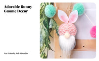 Easter Gnome Garland Cute Gnomes Bunny Gnome Banner Pastel Colors Easter Bunny Banner for Party Planners, Homeowners, Fireplace Mantel, Wall, Nursery
