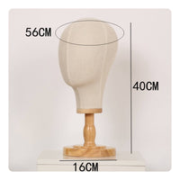 Tabletop Mannequin Head with Wooden Base Neutral Head Mannequin with Wooden Base Stable Hat Stand Long-Lasting for Milliners