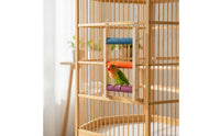 Natural Wood Bird Ladder Straight Bird Cage Ladder Hanging Textured for Small Birds, Parrots, Play Area