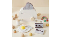 Natural Wooden Toaster Smooth Pretend Play Toaster Minimalist Playset Tabletop for Toddlers, Kids, Playroom, Nursery