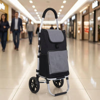 Folding Shopping Trolley Portable Foldable Shopping Cart Compact Grocery Cart with Wheels for Shoppers