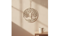Tree of Life Wall Hanging Plaque Round Tree of Life Wall Hanging Wooden Plaque with Rope Lightweight Minimalist for Living Room