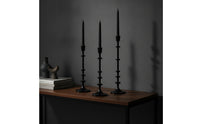 3 Pieces Taper Candle Holder with Round Base Black Taper Candle Holder Turned Decor for Brides