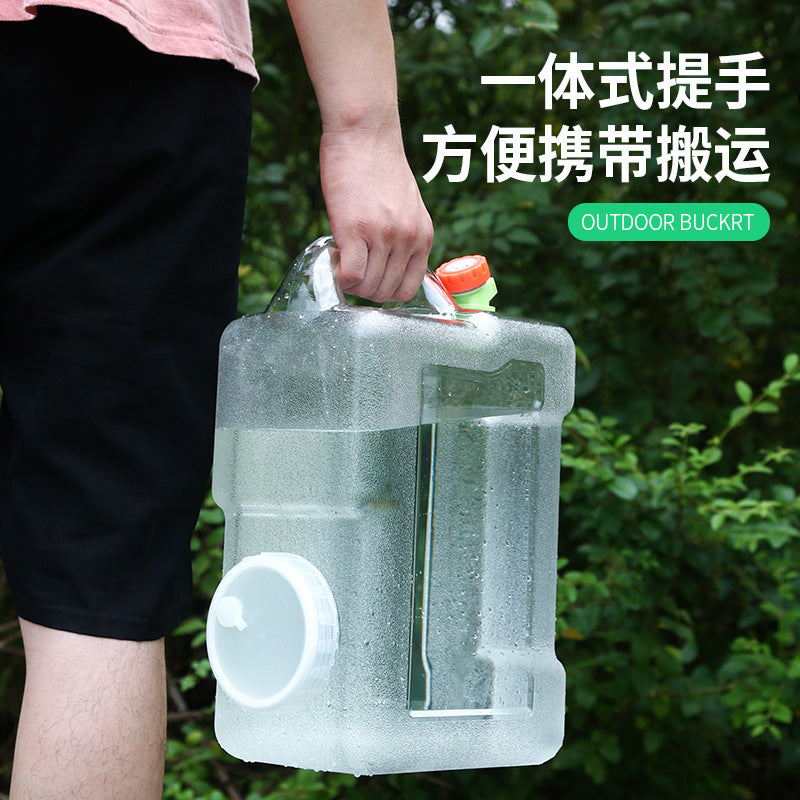 3L Transparent PC Water Bucket with Faucet for Camping and Travel