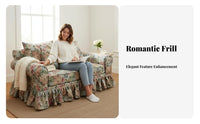 Vintage Inspired Floral Print Single Sofa rustic & design accent Chair Elegant Design Armchair Retro Wood Legs for Interior Decorators, householders, Office Workers, Living Room, Bedroom, Sunroom, Leisure Area