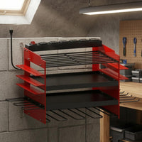 Powder-Coated Power Strip Tool Rack Perforated Panels Wall-Mounted Tool Rack Metal Frame Heavy Duty