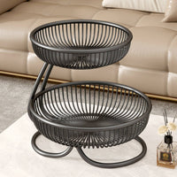 No Assembly Required Countertop Fruit Stand Space-Saving Tiered Fruit Basket High Capacity Multi-Layer Serving Stand Stable & Sturdy for Living Room, Dining Table, Party