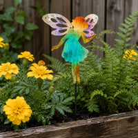 Vintage Iron Butterfly Angel Garden Stake for Yard and Balcony Decor