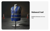 Reflective Vest Breathable Material Construction Worker Vest Lightweight for Road Workers, Security Personnel, Outdoor Work, Roadside, Warehouses