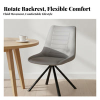 Modern Design Upholstered rotate Chair Soft Upholstery rotate Chair with X-Frame Legs Comfortable padding Seating Furniture Ergonomic Backrest for Adults, Homeowners, Remote Workers, Dining Room, Kitchen, Home Office, Bedroom