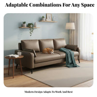 Scratch-Resistant Modern 3-Seater Sofa Easy to Clean Modern Minimalist Sofa Comfy Upholstered 3 Seater Couch Deep Seat for Families, Homeowners, Reception Area, Rental Home, Away Ice, Bedroom