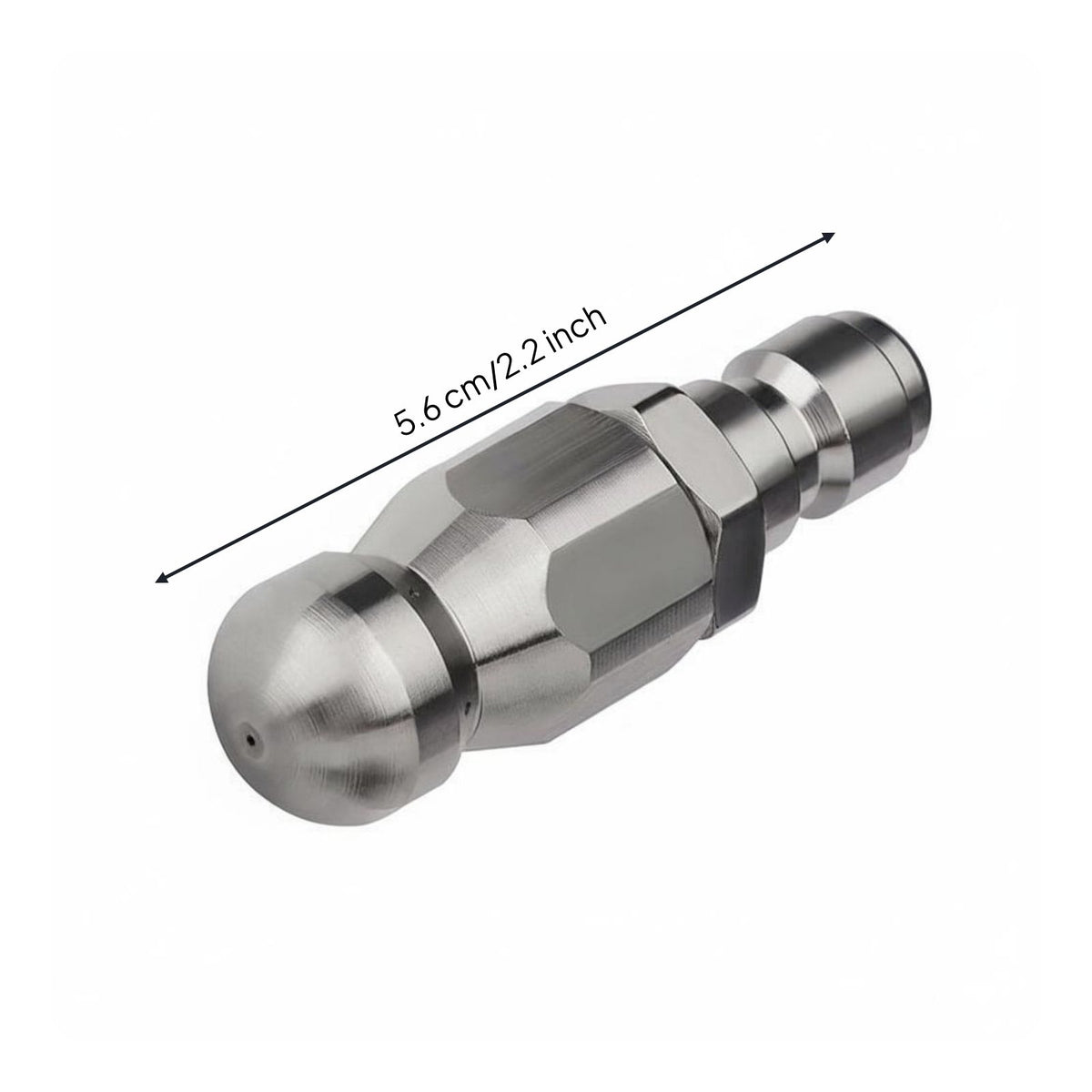 1 Forward 6 Rear Jets High Pressure Drain Cleaning Nozzle Self-Propelling Design Sewer Jetter Nozzle for Plumbers, Professionals