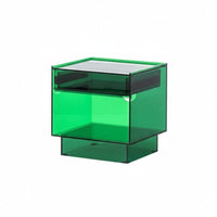 Transparent Design Clear Acrylic Cabinet With Drawer Nightstand Space-Saving Side Table Light Luxury for Apartment Dwellers, Minimalists, Young Adults, Bedroom, Small areas, Dorm Room, Entryway