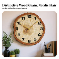 Silent Movement 12 Inch Wall Clock Non-Ticking Wooden Annual Circle Clock Easy to Hang for Homeowners, Adults, Living Room, Bedroom