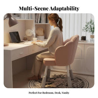 Adjustable Height blossom rear Vanity Chair Flower-Shaped rearrest blossom rear Chair Soft Cushioned Seat Home Furniture 360-Degree rotate for Students, Women, Girls, Bedroom, Dorm Room