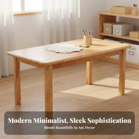 Multi-Functional Kindergarten Table and Chairs Child-Friendly Design Solid Wood Kids Activity Table Set Rounded Corners Wooden Study Desk and Chair Set Stable Structure for Preschoolers, Toddlers, Parents, Preschool, Daycare Center, Playroom