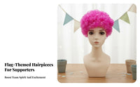Multi-Colored Colorful Fan Hairpiece Patriotic Theme Sports Fan Hairpiece Soft Curls for Clowns, Kids, Sporting Events, Festivals, Halloween