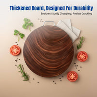 Round Ironwood Chopping Board, Microbial Resistant, Thick Durable Wood, Kitchen Cutting Board, Easy to Clean