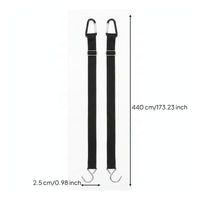 2 Pieces Woven Polyester Car Cover Wind Strap Metal Hooks Car Cover Securing Strap Looped End Vehicle Accessory Black