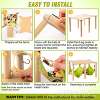 Wooden Hamster Hammock Pet Cage Landscaping Tool Double Hammock Guinea Pig Entertainment Habitat Hideout