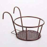 Garden Fence Hanging Plant Basket for Balcony Planters for Railing, Iron Planter with Thickened Grid, Metal Hanging Fence Planters, Modern