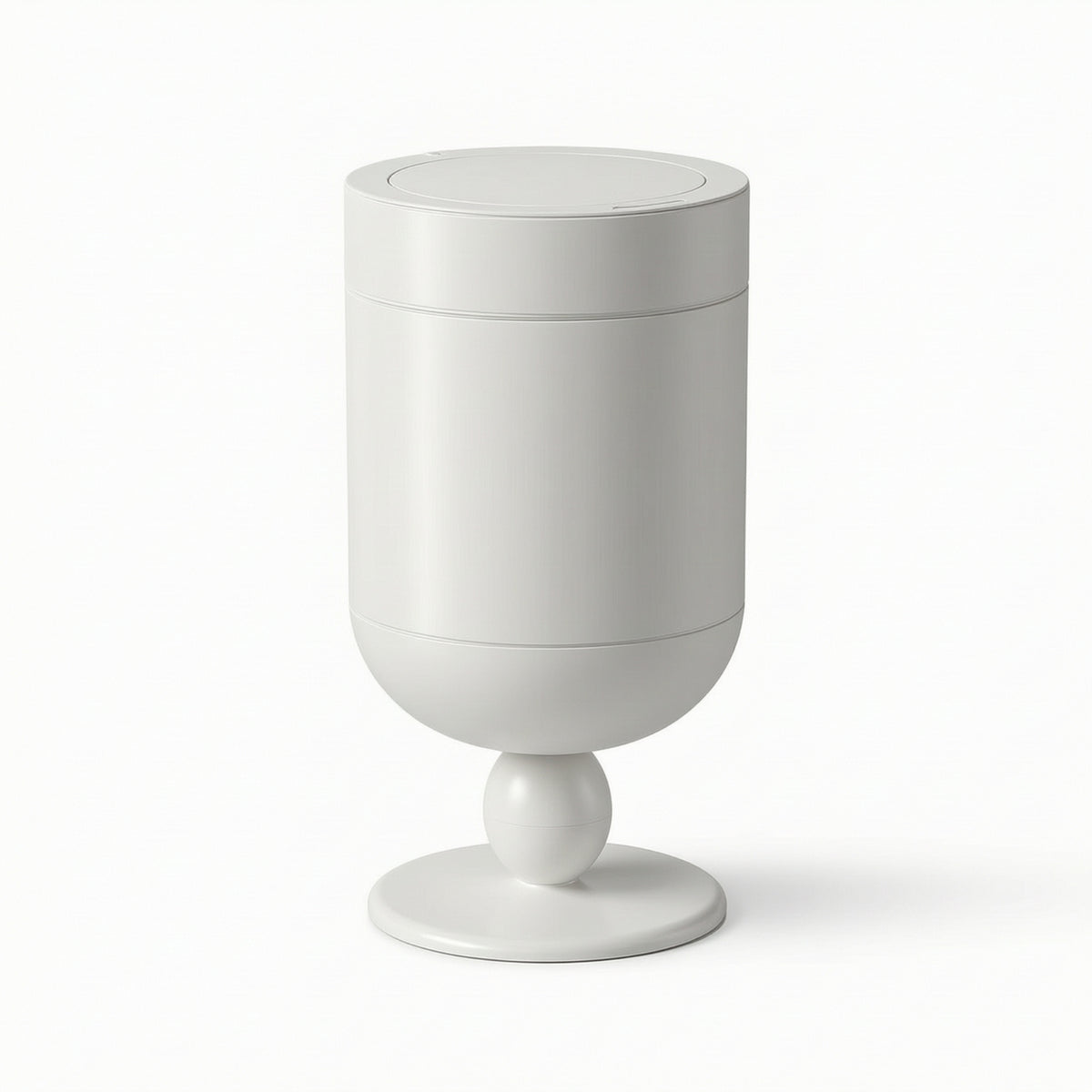Trash Can with Press-Top Lid Cylindrical Wastebasket Freestanding for Study