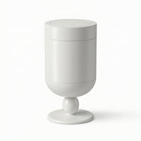 Trash Can with Press-Top Lid Cylindrical Wastebasket Freestanding for Study