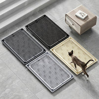 Cat Litter Mat, Double Layer Litter Trapper, Double-Layer Filtration for Indoor Cat, Anti-Slip Stickers Included, Kitten Supplies Mat