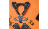Wolf Costume Accessories Furry Wolf Costume Set Soft Animal Dress-Dressing up Kit with Tail for Kids
