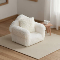 Miniature Cuddly Single Sofa Realistic Design Dollhouse Armchair with Pillow 1/12 Scale Doll Furniture for Diorama