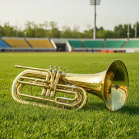 Marching Euphonium with Case Polished Marching Euphonium Brass Instrument Shielded Sturdy for Musicians, Band Practice