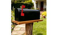 Metal Mailbox with Red Flag Outdoor Mailbox with Flag Weatherproof Postbox Rust-Resistant for Homeowners, Front Yard, Entryway, Garden Path