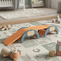 4 Pieces Indoor Climbing Arch with Slide Board Educational Climbing Arch with Mat Natural Climber with Ramp Active for Playroom