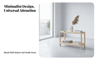Floor-Standing dual-level Wooden Side Table Simple Design Multi-Tier accent table Space-Saving Nightstand adaptable Use for Apartment Dwellers, property owners, Living Room, Small areas, Entryway, Home Office