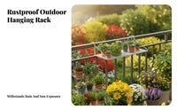 Space-Saving Hanging Railing Planter Rack Tiered Design Railing Pot Rack Easy to Hang Plant Stand long-lasting for Apartment Dwellers, Gardeners, property owners, Balcony, Fence, Patio, Porch